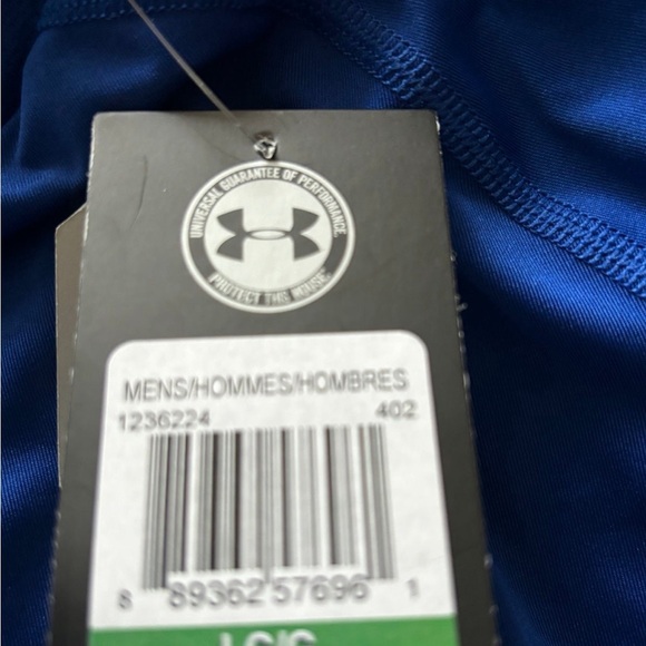 Under Armour UA Large L Blue Form Fit Compression Moisture Wick Logo Shirt NWT - Picture 6 of 8